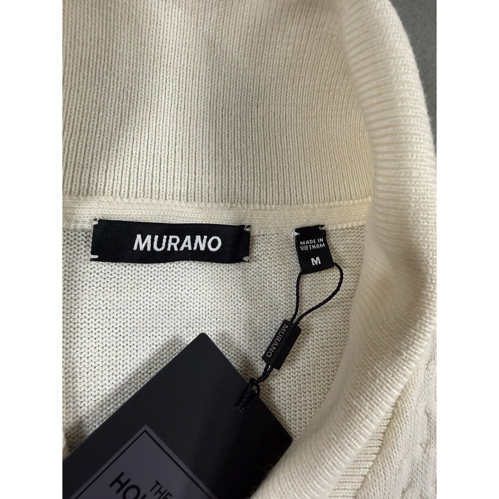 Brand New Mens Murano Cream Textured Shawl Collar Merino Sweater Size M - Picture 5 of 10